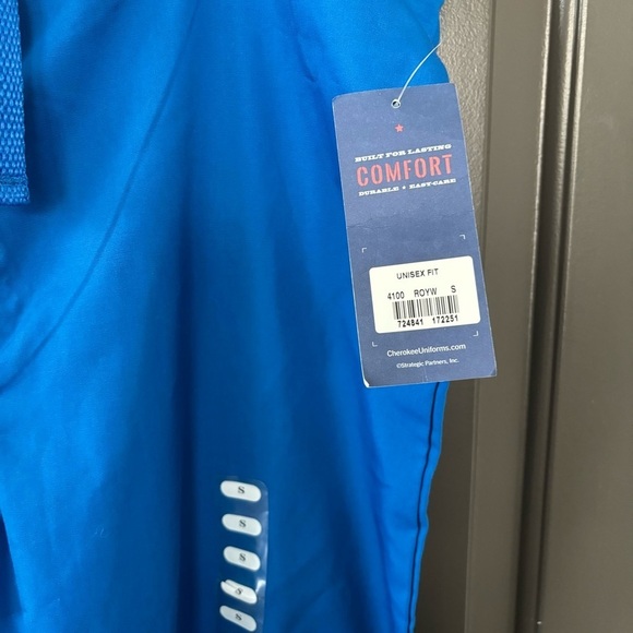 Cherokee Workwear Originals Royal Blue Unisex Drawstring Front Pocket Scrubs Set - Picture 4 of 4